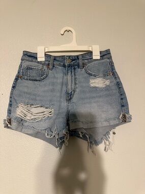 American Eagle Outfitters Light Wash Ripped Denim Shorts
